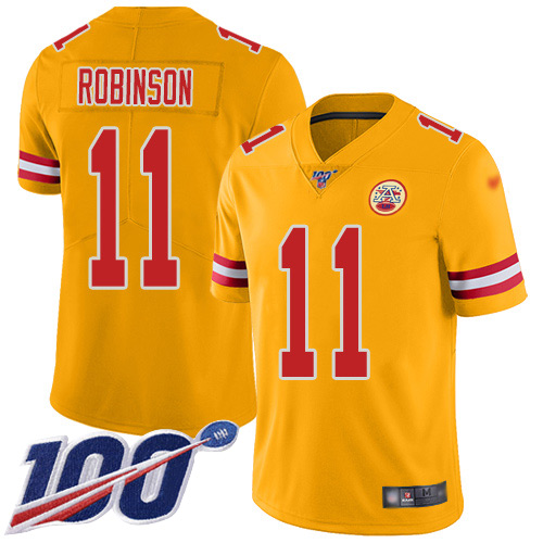 Men Kansas City Chiefs #11 Robinson Demarcus Limited Gold Inverted Legend 100th Season Football Nike NFL Jersey->kansas city chiefs->NFL Jersey